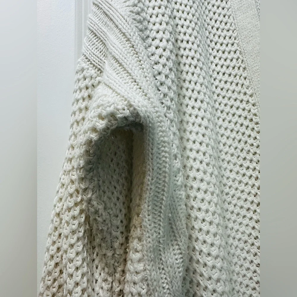 AERIE soft knit oversized open cardigan L/XL Cream Ivory - Picture 9 of 11